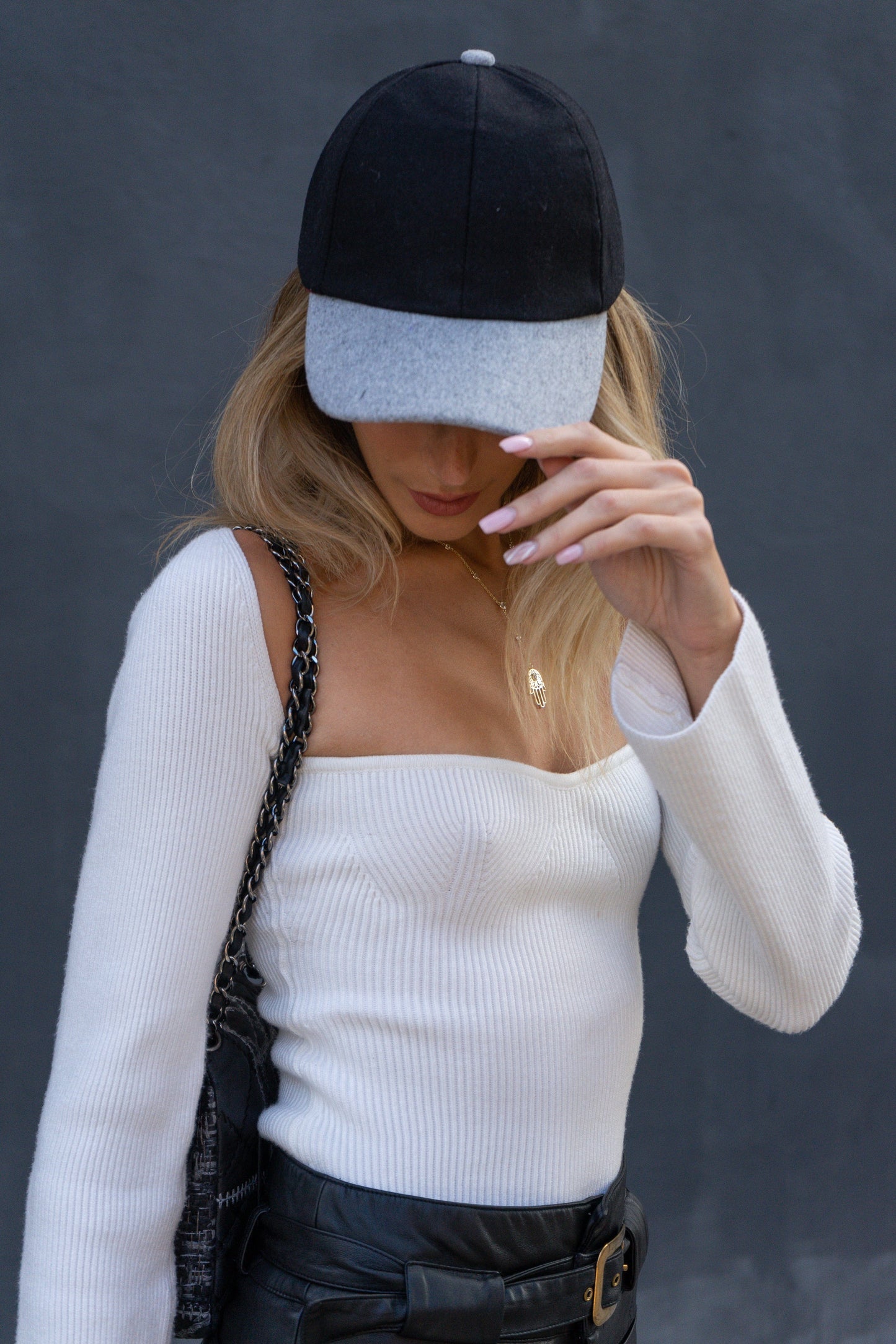 Magid Color Block Felt Baseball Cap