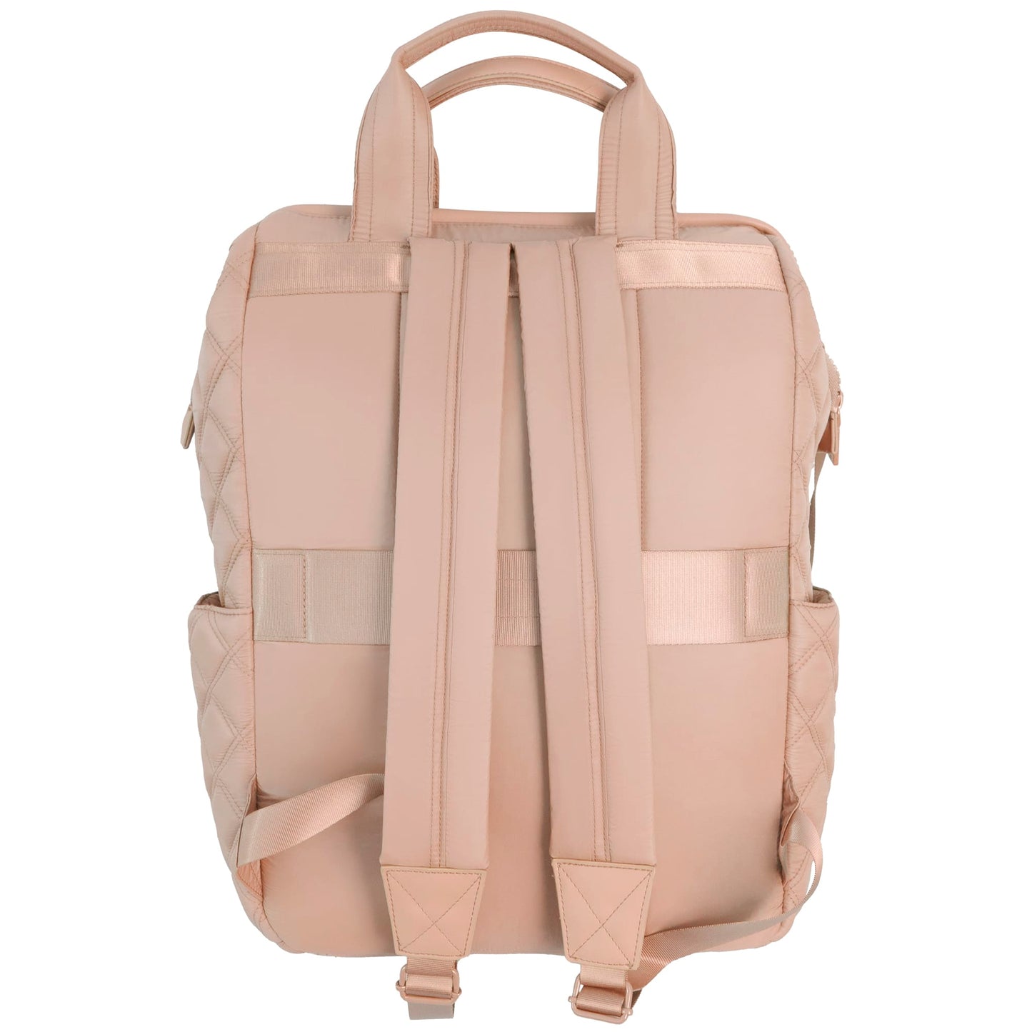 Joan & David Diamond Quilted Puffer Nylon Square Laptop Backpack
