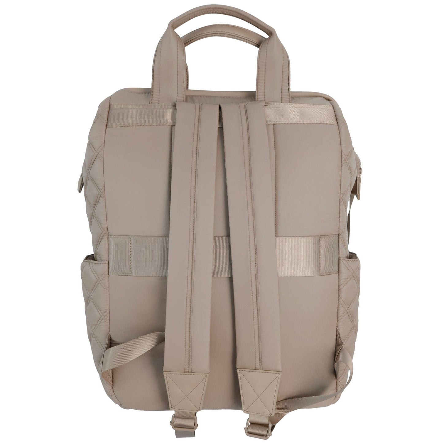 Joan & David Diamond Quilted Puffer Nylon Square Laptop Backpack