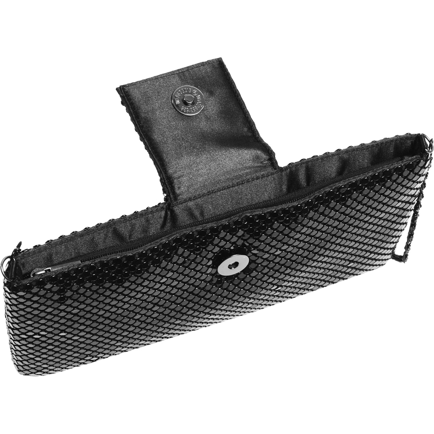 Metal Mesh Flap Pearl Bag