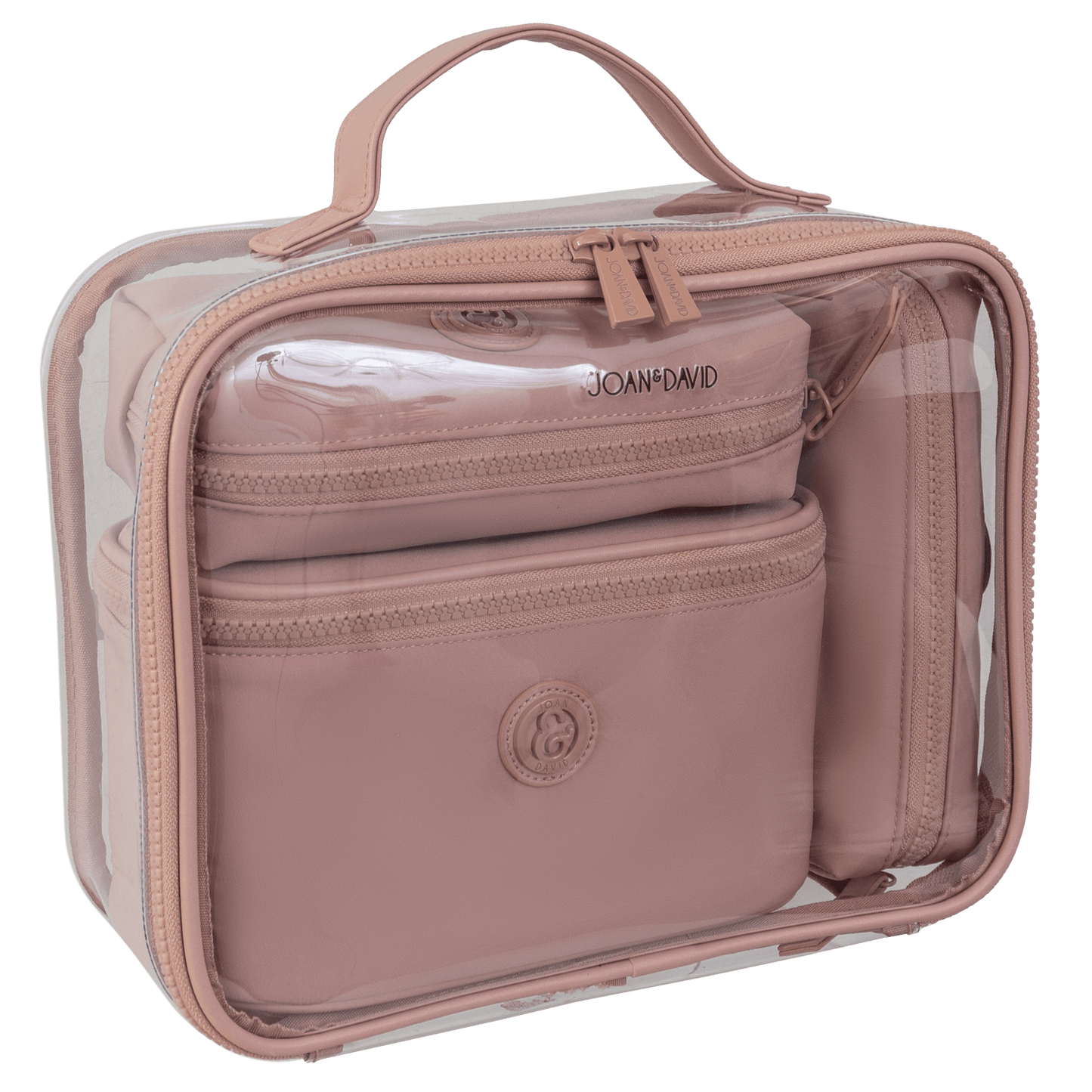 Joan & David Tonal Sport Nylon 4-Piece Clear Cosmetic Bag Set