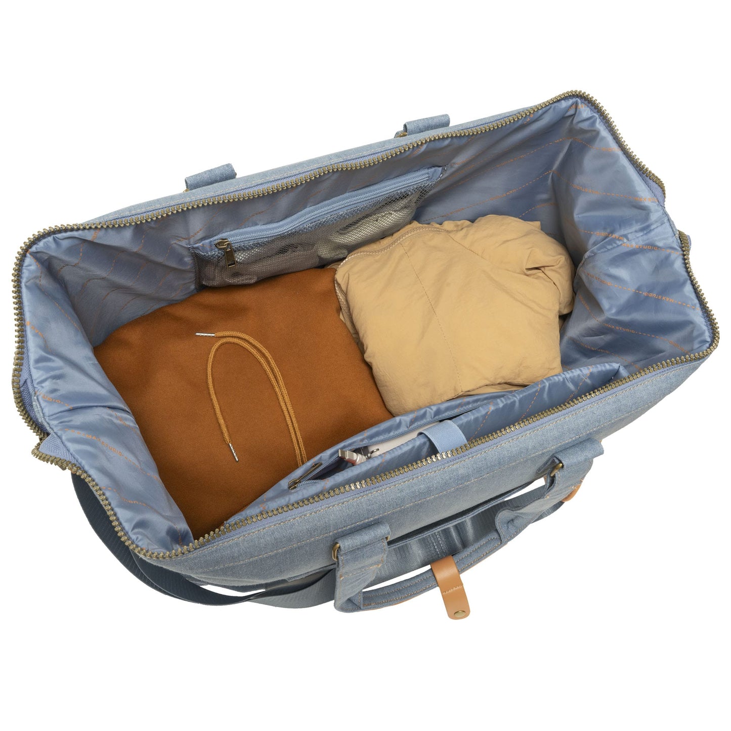 Max Studio The Billie 20 Inch Denim Drop Bottom Weekender Duffel