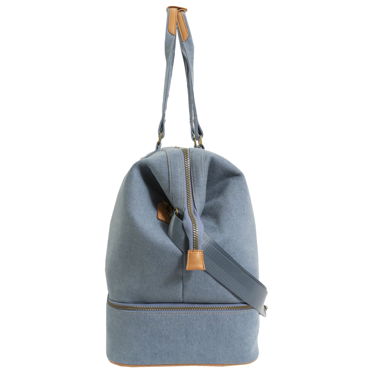 Max Studio The Billie 20 Inch Denim Drop Bottom Weekender Duffel
